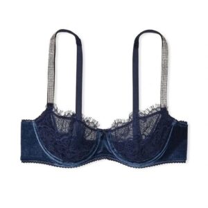 NAVY Lace VELVET SILVER Wicked Unlined Balconette PU Victorias Secret Bra