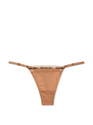 Трусики Victoria's Secret Smooth Logo Embroidery Lightly Lined - Mocha, XL