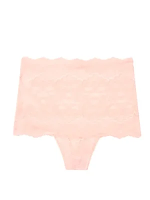 Трусики Victoria's Secret High-rise Thong panty Pudra Floral Lace