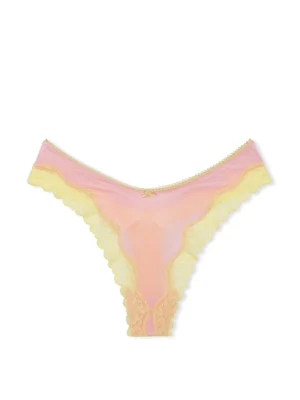 Трусики Victoria's Secret Tease High-Leg Scoop Thong Panty Pretty Blossom