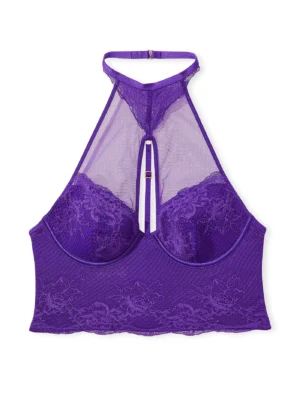 Корсет Victoria's Secret Black Fishnet High Neck Corset Bra Top