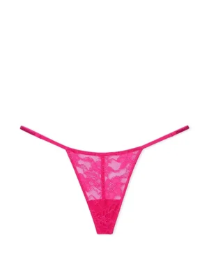Трусики Victoria's Secret Shine Strap Lace V-String Panty Forever Pink