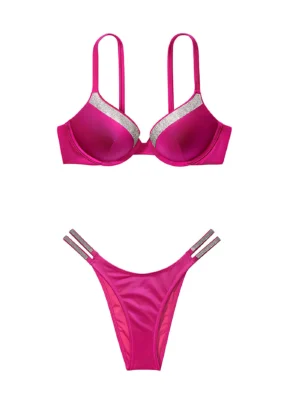 Купальник Victoria's Secret Very Sexy Shine Trim Push Up Bikini Top & Double Shine Strap Bottom