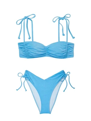 Купальник Victoria's Secret Ruched Shine Bikini Top Twist Brazillian Bikini Bottom