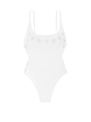Купальник Victoria's Secret PINK Mesh Plunge One-Piece White