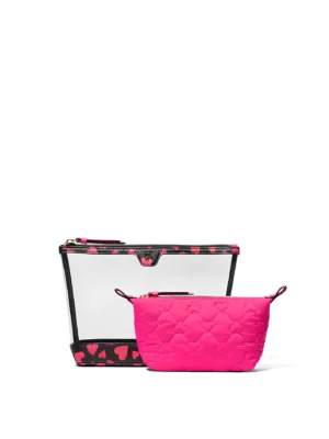 Косметичка Victoria's Secret 2-Piece Makeup Bag Iconic Stripe Pink