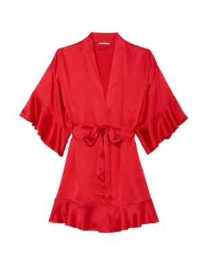 Халат Victoria's Secret Satin Flounce Robe Red