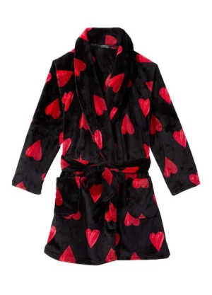 Халат Victoria's Secret Logo Short Cozy Robe Red Hearts