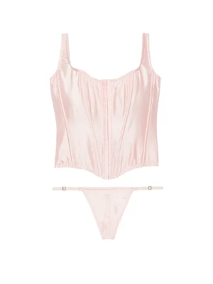 Боді Victoria's Secret Satin Lace High-Leg Romper