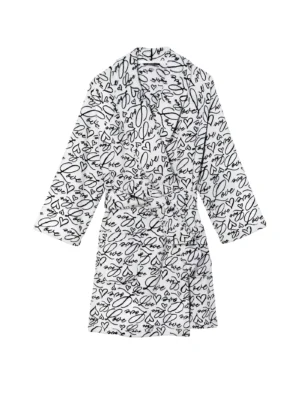 Халат Victoria's Secret Logo Short Cozy Robe White
