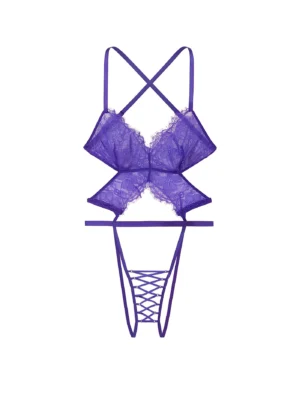 Боді Victoria's Secret Strappy Lace Crotchless Open Back Teddy