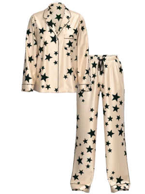 Піжама Victoria's Secret Pretty Stars Satin long Pajama Set