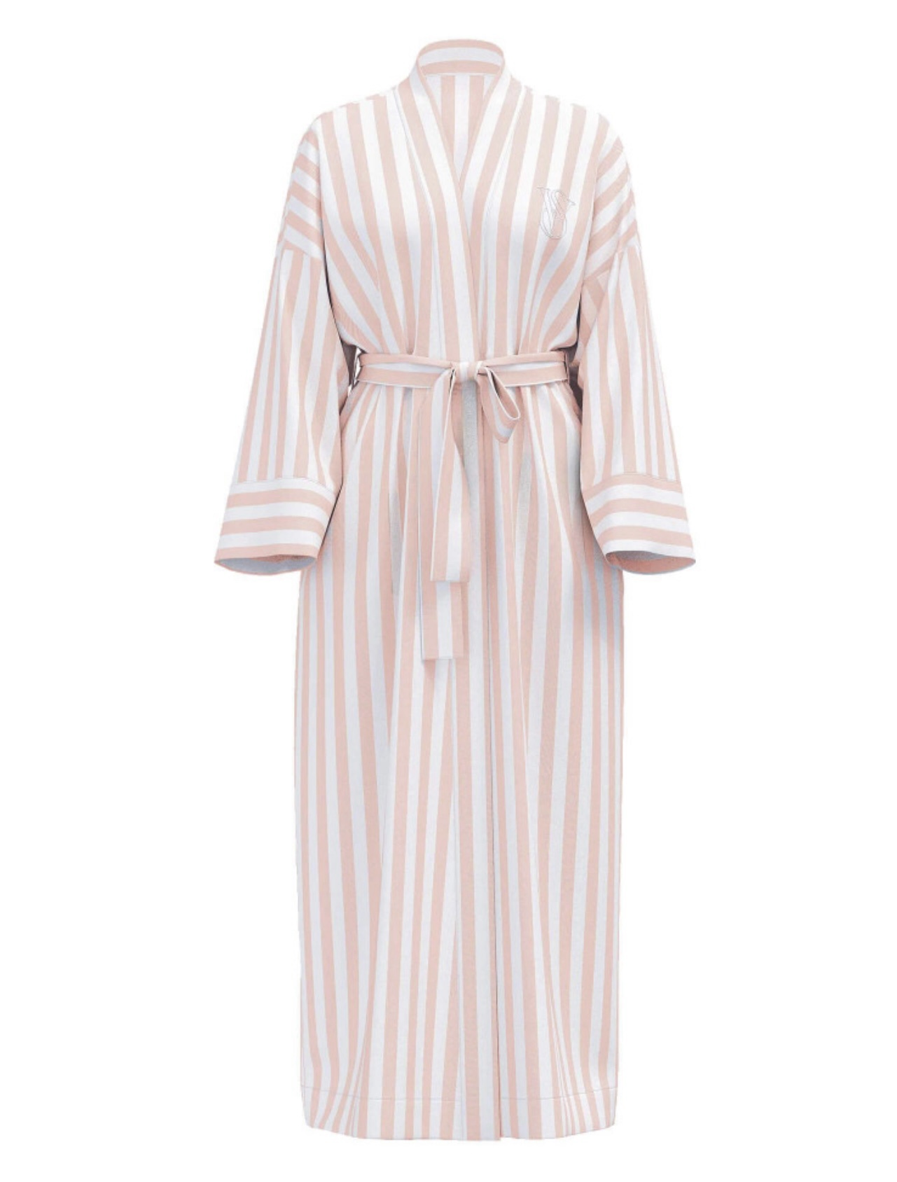 Бавовняний довгий халат Victoria’s Secret Toasted Sugar Stripes Cotton Long Robe